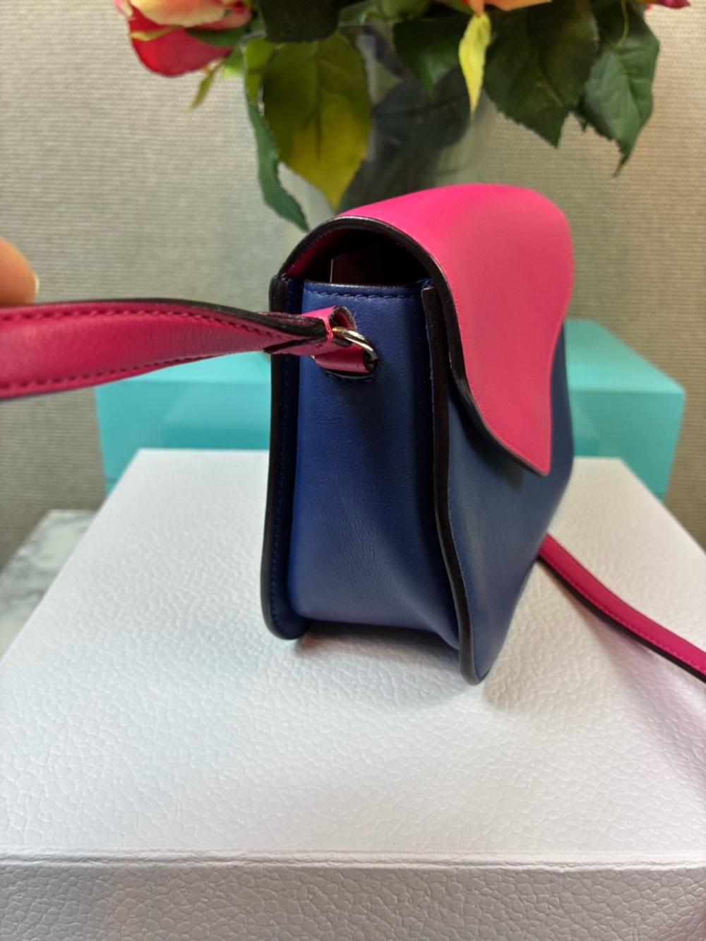 Dior Pink & Blue Leather Diorissimo Promenade Crossbody - Beautiful Pre-Loved - Picture 3 of 16